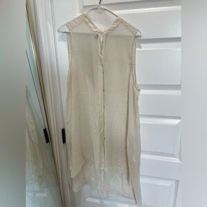 Eileen Fisher Cream silk tunic tank large